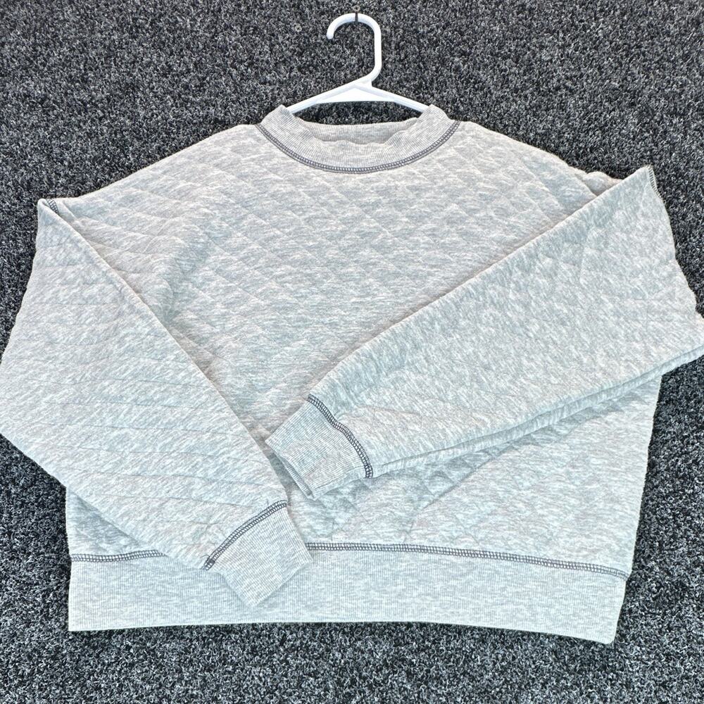 Chance or Fate Womens S Gray Pullover Sweatshirt Contrast Stitch Crewneck